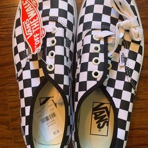 Checkered lace up vans